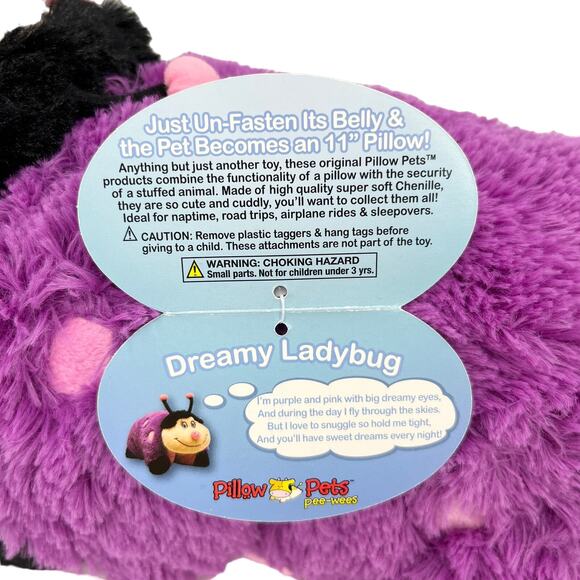 Pillow Pets Pee-Wees Dreamy Ladybug Limited Edition 2011 New - Picture 8 of 15